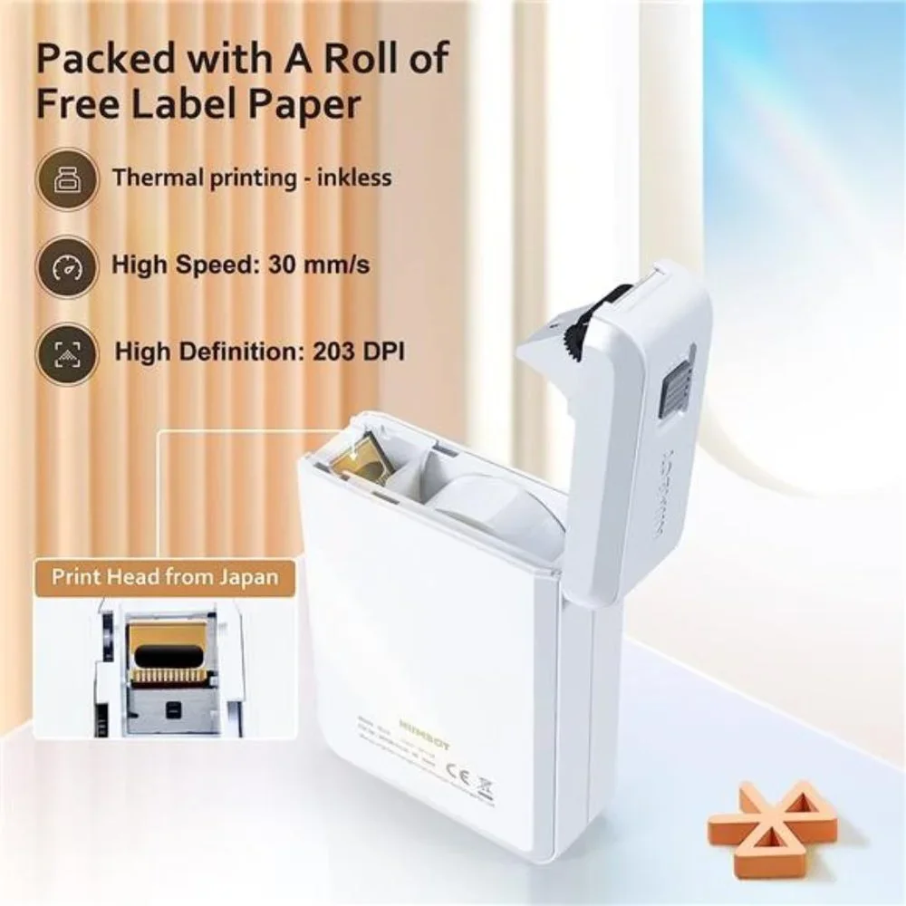 Label Maker Machine with Tape, D110 Portable Bluetooth Label Printer for Storage
